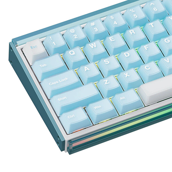 Akko Ray68 HE %65 AstroAim Magnetic Switch 8K Hz Hall Effect Hotswap ARGB Kablosuz Mekanik Gaming Klavye Mavi Beyaz