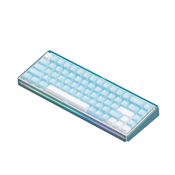 Akko Ray68 HE %65 AstroAim Magnetic Switch 8K Hz Hall Effect Hotswap ARGB Kablosuz Mekanik Gaming Klavye Mavi Beyaz