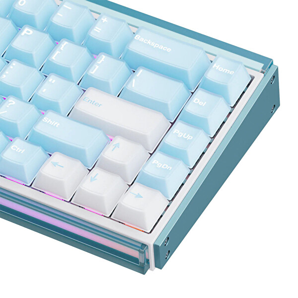 Akko Ray68 HE %65 AstroAim Magnetic Switch 8K Hz Hall Effect Hotswap ARGB Kablosuz Mekanik Gaming Klavye Mavi Beyaz