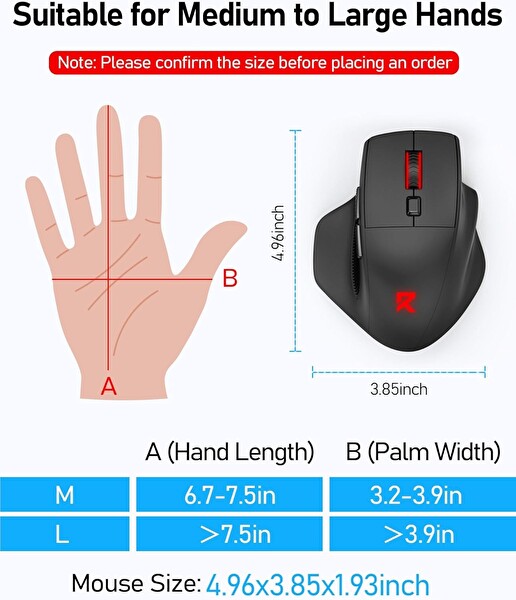 Redragon Büyük Tri Mod 2.4G Bluetooth Kablolu Şarj Edilebilir Kablosuz Oyun Mouse
