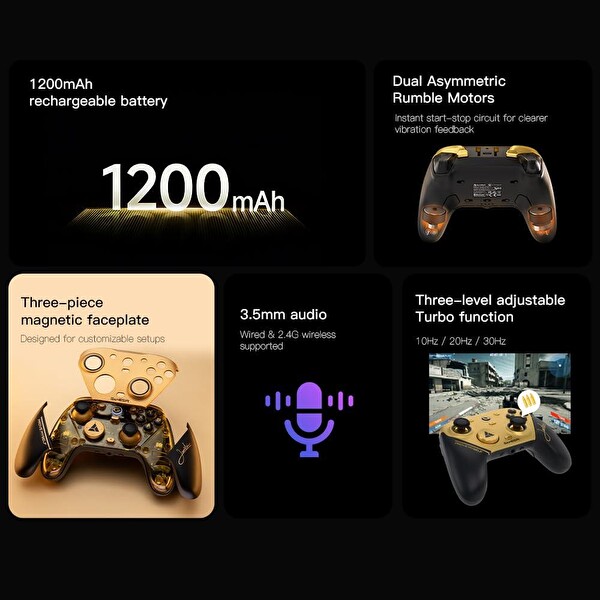 GameSir G7 Pro 8K Champion Edition 3 Mod TMR Sticks Hall Effect Analog Controller Android ve Windows Kablosuz Gamepad