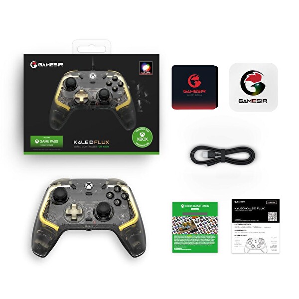 GameSir Kaleid Flux Hall Effect Controller Xbox Series X|S Xbox One ve Windows Kablolu Gamepad Siyah