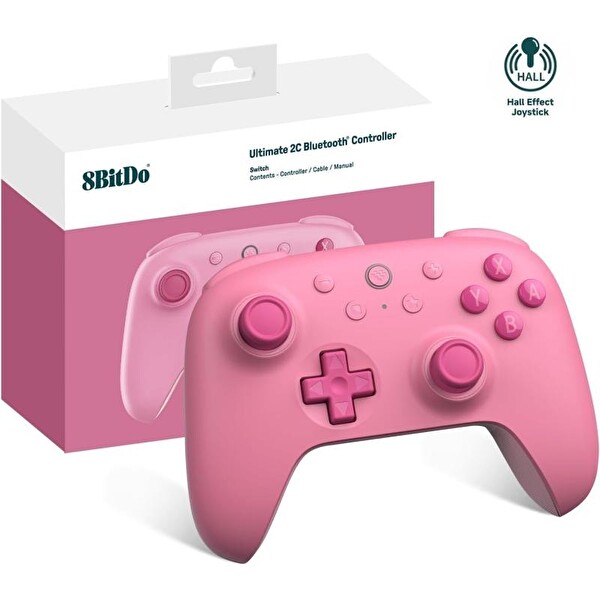 8Bitdo Nintendo Switch Ultimate 2C Bluetooth Kablosuz Controller TRC (Pembe)
