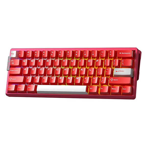 Aula AG60 Pro Alüminyum Manyetik Hall Effect Aether Switch 8000Hz RGB TKL Hot Swap Oyuncu Klavyesi Kırmızı