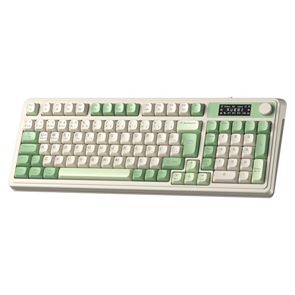 Aula S99 Pro Retro RGB Bluetooth 2.4GHz Type-C 3 Mod Makrolu Türkçe Q Oyuncu Klavye Yeşil
