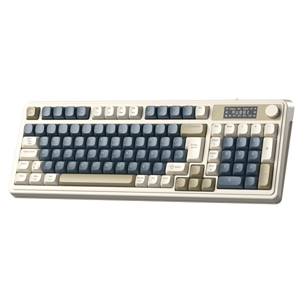 Aula S99 Pro Retro RGB Bluetooth 2.4GHz Type-C 3 Mod Makrolu Türkçe Q Oyuncu Klavye Lacivert