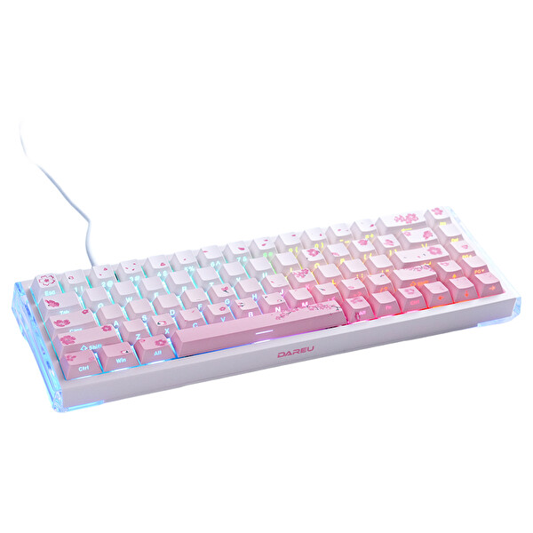 Dareu COOL68 Cherry Blossom %65 Ice Blade Manyetik Switch 8K Hz Hall Effect Hotswap RGB İngilizce Gaming Klavye