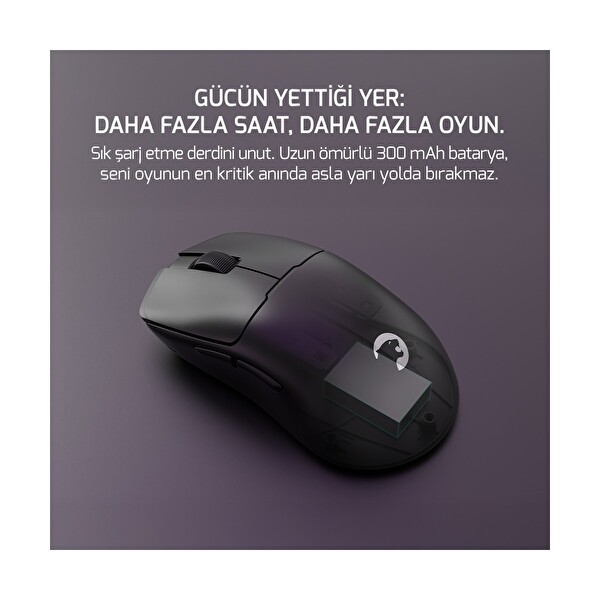 Gamepower Radus 12.000DPI Triple Mode Kablolu-Bluetooth 2.4G Gaming Mouse Siyah