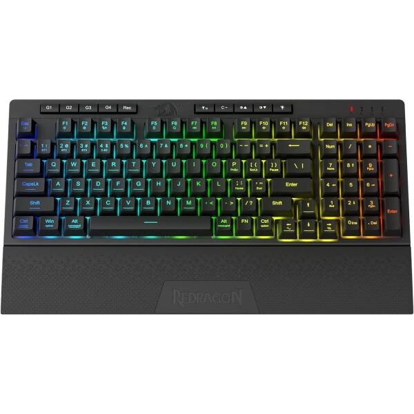 Redragon K515 Pro Shiva Rgb Kablosuz Membranlı Türkçe 98 Tuşlu Mekanik Hissi Klavye ve Smooth Lineer Switch Oyun Klavyesi