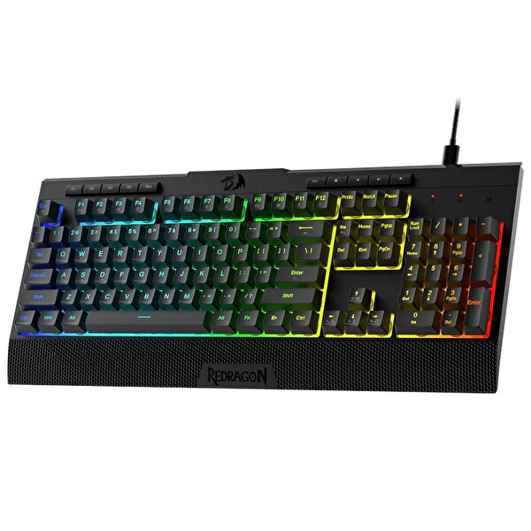 Redragon K525 104 Tuşlu Kablolu RGB Membran Türkçe Mekanik Hissi ve Smooth Linear Switch 26 Anti-Hayalet Oyuncu Klavyesi