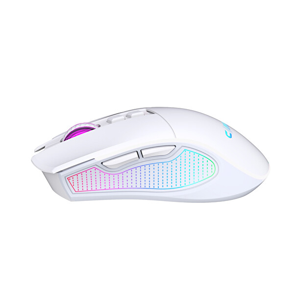 Claw’s Crossfire Air V1 Kablosuz 10000 Dpi Pixart PMW3325 Sensör Makro Yazılımlı Chromatic RGB Kablosuz Gaming Mouse - Beyaz