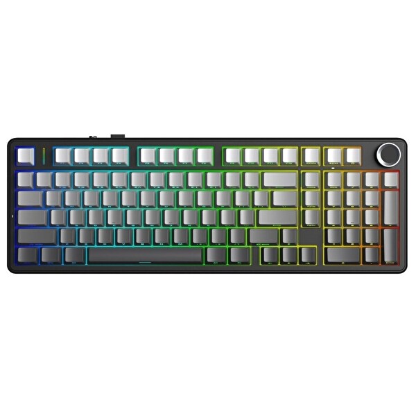 Aula F99 Pro 3 Modlu Mekanik Gaming Kablosuz Klavye RGB Hot Swap Nimbus V3 Switch Makrolu Gradyan Gri Oyuncu Klavyesi