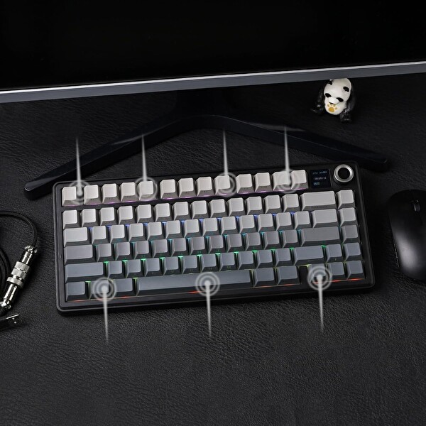 Aula F75 Max Mekanik RGB TKL Reaper Switch Kablosuz Makrolu Hot Swap Gri Oyuncu Klavyesi