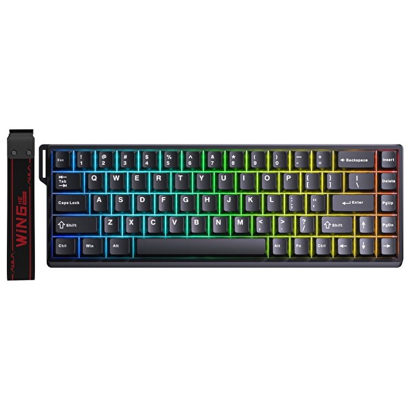 Aula Win68 HE Manyetik Klavye Rapid Trigger GrayWood Switch 8000Hz RGB TKL Hot Swap Siyah Oyuncu Klavyesi