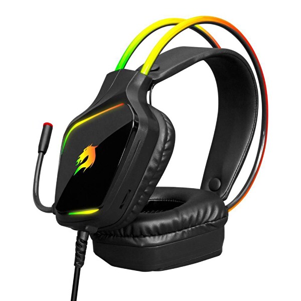 GameBooster H19L Crown RGB 7.1 Çevresel Ses Destekli Kablolu Oyuncu Kulaklığı Siyah
