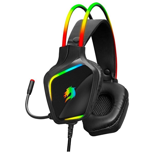 GameBooster H19L Crown RGB 7.1 Çevresel Ses Destekli Kablolu Oyuncu Kulaklığı Siyah