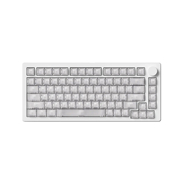 AKKO Monsgeek M1 V5 HE Şeffaf Beyaz AstroAim 8K Hz RGB Kablosuz İngilizce Manyetik Anahtarlı Sökülebilir Oyuncu Klavyesi