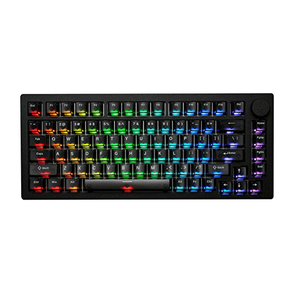 Akko Monsgeek M1 V5 HE Şeffaf Siyah AstroAim 8K Hz RGB Kablosuz İngilizce Manyetik Anahtarlı Sökülebilir Oyuncu Klavyesi
