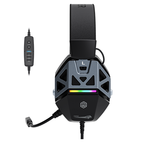 GameBooster GB-H15B Forge RGB Virtual Enc 7.1 Surround Kablolu Oyuncu Kulaklığı Siyah