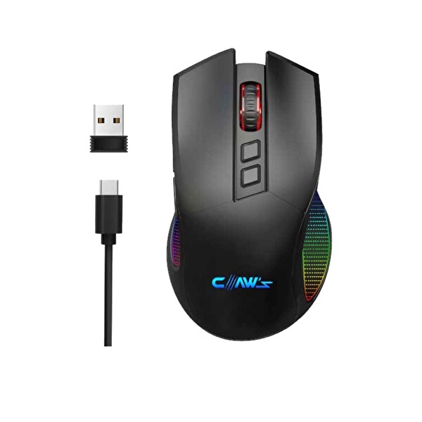 Claw’s Crossfire Air Pro Kablosuz 24.000 Dpi Pixart PMW3325 Sensör Makro Yazılımlı Chromatic RGB Kablosuz Siyah Oyuncu Mouse