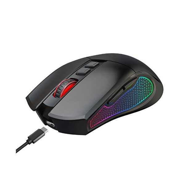Claw’s Crossfire Air Pro Kablosuz 24.000 Dpi Pixart PMW3325 Sensör Makro Yazılımlı Chromatic RGB Kablosuz Siyah Oyuncu Mouse