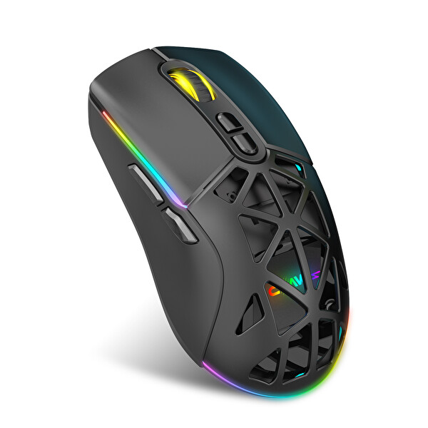 Claw’s Nexus Air Pro 24.000 Dpi Pixart PMW3311 Sensör Makro Yazılımlı - Değiştirilebilir Kapaklı RGB Kablosuz Siyah Oyuncu Mouse