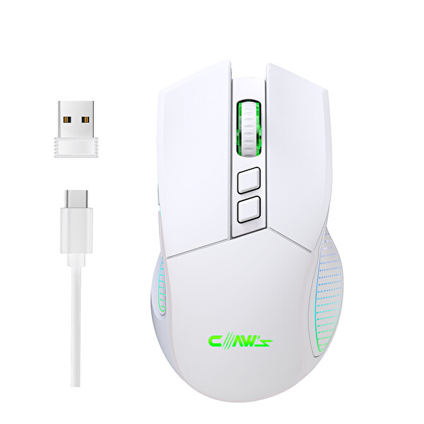 Claw’s Crossfire Air Pro 24.000 Dpi Pixart PMW3325 Sensör Makro Yazılımlı Chromatic RGB Kablosuz Beyaz Oyuncu Mouse