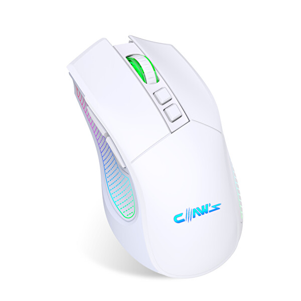 Claw’s Crossfire Air Pro 24.000 Dpi Pixart PMW3325 Sensör Makro Yazılımlı Chromatic RGB Kablosuz Beyaz Oyuncu Mouse