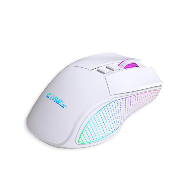 Claw’s Crossfire Air Pro 24.000 Dpi Pixart PMW3325 Sensör Makro Yazılımlı Chromatic RGB Kablosuz Beyaz Oyuncu Mouse