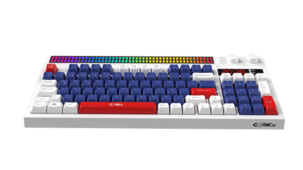 Claw’s Spectrum K1 Fonksiyonel Çift LCD Ekran ve Membran 94 Tuşlu Mavi-Kırmızı Oyuncu Klavyesi