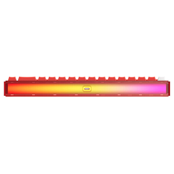 Akko RAY68 HE Dumanlı Kırmızı Beyaz %65 AstroAim Manyetik Anahtarlı 8000 Hz Hall Effect ARGB Kablosuz İngilizce Oyuncu Klavyesi