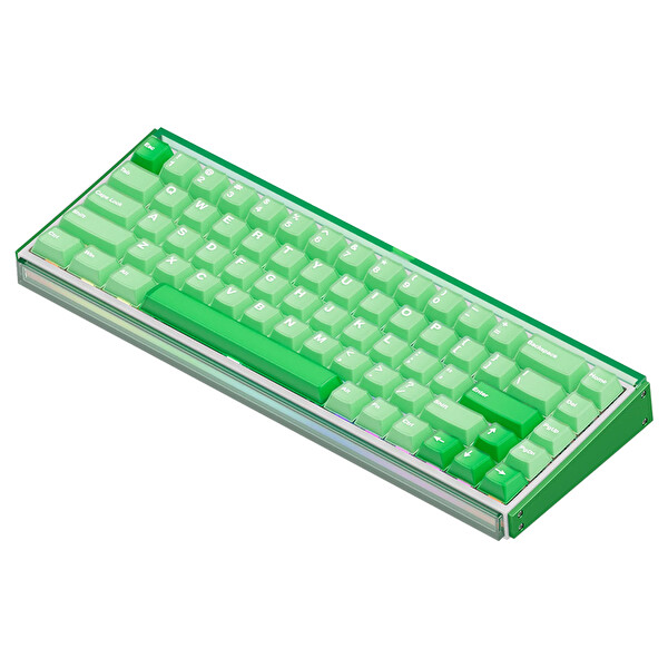 Akko RAY68 HE Sisli Yeşil Beyaz %65 AstroAim Manyetik Switch 8K Hz Hall Effect ARGB Kablosuz İngilizce Oyuncu Klavyesi