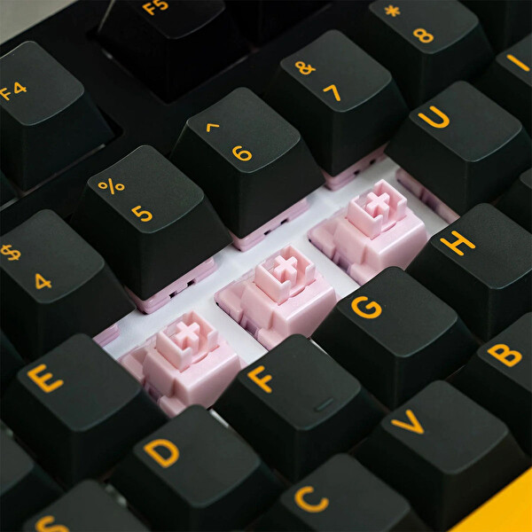 Akko 3108RF Siyah-Altın Frost Pink Anahtarlı Kablosuz İngilizce Mekanik Oyuncu Klavyesi