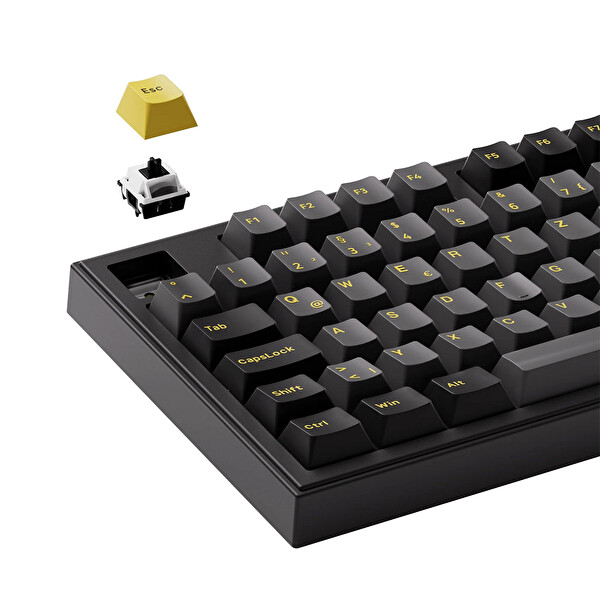 Akko 5098B Siyah-Altın V3 Piano Pro Anahtarlı Hotswap RGB Kablosuz İngilizce Mekanik Oyuncu Klavyesi