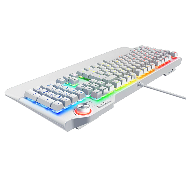 Rampage Hydra R6 Kırmızı Switch RGB Kablolu Beyaz Mekanik Oyuncu Klavyesi