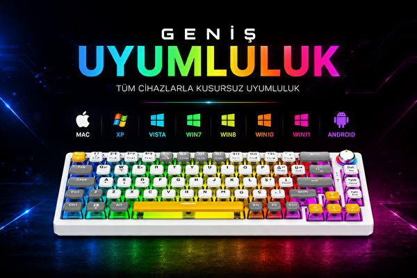Bronzturq MK1148 RGB Kablolu Mekanik Oyuncu Klavyesi