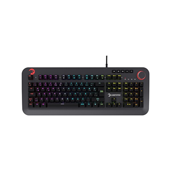 Gamepower Starscream 60M Rgb Kırmızı Anahtar 60 Milyon Türkçe Q USB Suya Dayanıklı Optik Mekanik Oyuncu Klavyesi