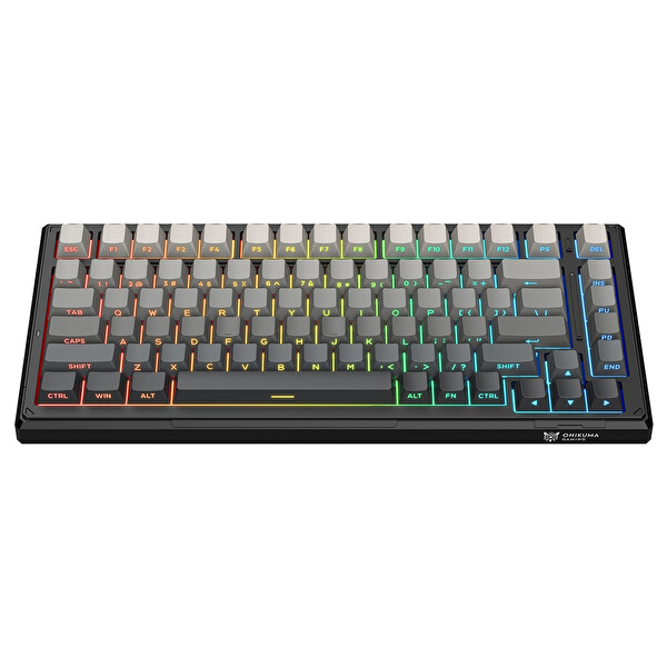 Onikuma G83 Gradient Gri-Siyah %75 Outemu Customized Linear Switch Hotswap RGB Kablosuz İngilizce Mekanik Oyuncu