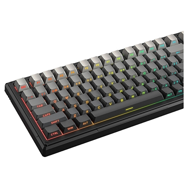 Onikuma G83 Gradient Gri-Siyah %75 Outemu Customized Linear Switch Hotswap RGB Kablosuz İngilizce Mekanik Oyuncu
