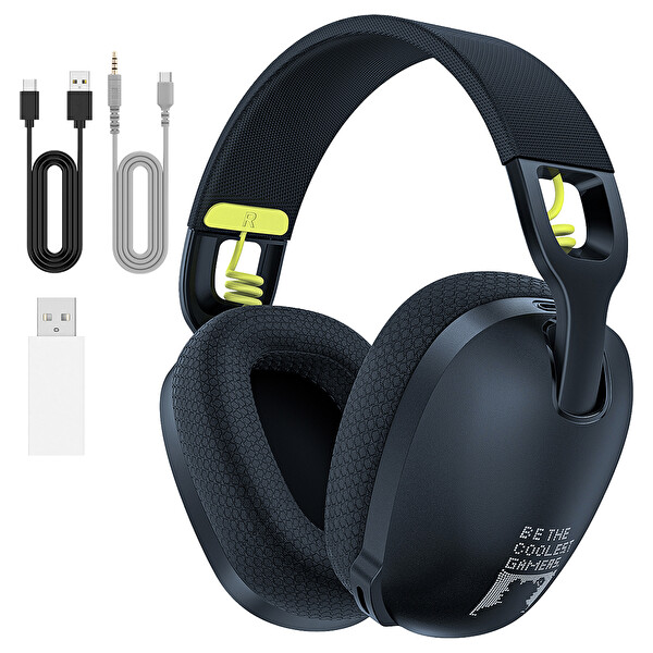 Onikuma B2 PS5 Uyumlu 3D Surround Kablosuz Oyuncu Kulaklığı Siyah