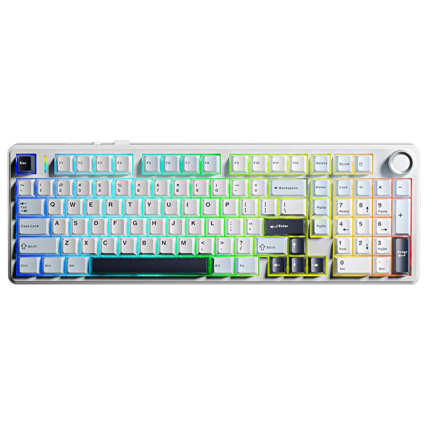 Aula F99 Pro 3 Modlu RGB Çalışırken Değiştirme Mekanik Yıldız Vektör Anahtarlı Lacivert Kablosuz Oyuncu Klavyesi