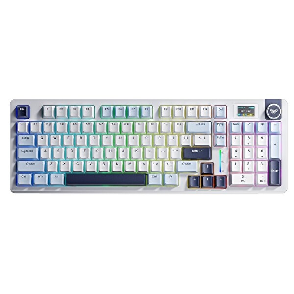 Aula S98 Pro 3 Modlu Mekanik Kablosuz RGB Hot Swap Star Vector Switch Makrolu Lacivert Oyuncu Klavyesi
