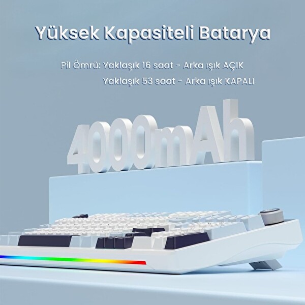 Aula S98 Pro 3 Modlu Mekanik Kablosuz RGB Hot Swap Star Vector Switch Makrolu Lacivert Oyuncu Klavyesi