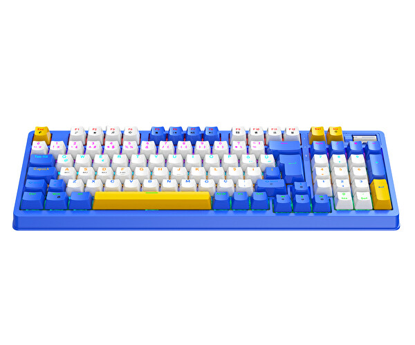Bronzturq MK1116 RGB-ABS Kırmızı Anahtarlı 3N1 USB + 2.4G + Bluetooth Oyuncu Klavyesi