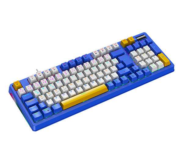 Bronzturq MK1116 RGB-ABS Kırmızı Anahtarlı 3N1 USB + 2.4G + Bluetooth Oyuncu Klavyesi