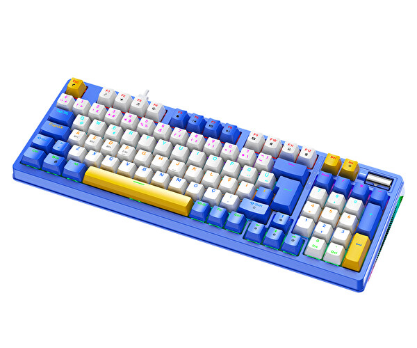 Bronzturq MK1116 RGB-ABS Kırmızı Anahtarlı 3N1 USB + 2.4G + Bluetooth Oyuncu Klavyesi