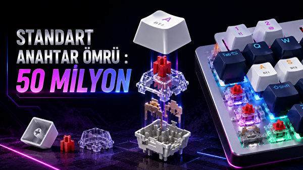 Bronzturq MK1116 RGB-ABS Kırmızı Anahtarlı 3N1 USB + 2.4G + Bluetooth Oyuncu Klavyesi