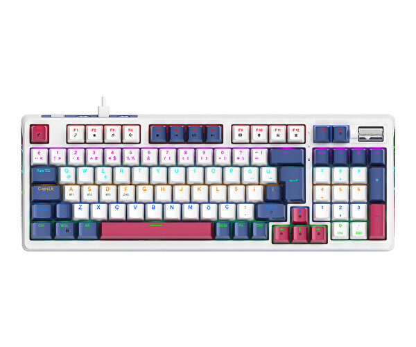 Bronzturq MK1116 Kırmızı RGB ABS Red Switch 3'ü 1 Arada USB - 2.4G - Bluetooth Oyuncu Klavyesi