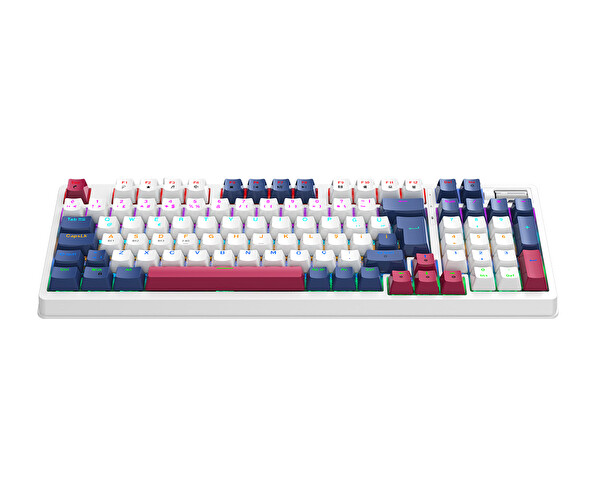 Bronzturq MK1116 Kırmızı RGB ABS Red Switch 3'ü 1 Arada USB - 2.4G - Bluetooth Oyuncu Klavyesi