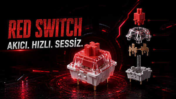 Bronzturq MK1116 Kırmızı RGB ABS Red Switch 3'ü 1 Arada USB - 2.4G - Bluetooth Oyuncu Klavyesi